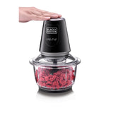 Black+Decker 400W 1.2L Vertical Glass Chopper/Mincer XXL Glass Bowl Capacity With Removable Four Blade System Helps, Chop/Crush Ice/Mince/Grind/Puree Variety Of Ingredients GC400-B5