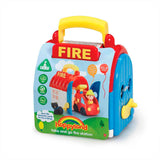 HappyLand Take and Go Fire Station Playset – Imagination Playset for Toddlers (Ages 18 Months to 5 Years)
