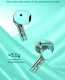 WIWU TWS12 Pure Sound TWS Airbuds, Pure Bass HF sound true wireless stereo, Smart voice assistant, orange