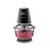 Black+Decker 400W 1.2L Vertical Glass Chopper/Mincer XXL Glass Bowl Capacity With Removable Four Blade System Helps, Chop/Crush Ice/Mince/Grind/Puree Variety Of Ingredients GC400-B5