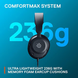 SteelSeries Arctis Nova 1P for PlayStation - PS5 Gaming Headset - Hi-Fi Drivers - 360° Spatial Audio - AirWeave Memory Foam Ear Cushions - Lightweight - Also compatible with PC, Xbox, Switch - Black