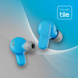 Skullcandy Dime 2 True Wireless Earbuds With Tile Finding Technology, 12 Hours Total Battery, IPX4 Sweat and Water Resistant, Secure Noise Isolating Fit, Light Grey/Blue