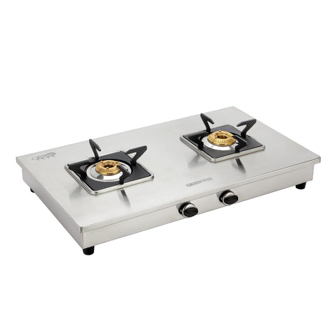 Geepas Stainless Steel Gas Cooker-Auto Ignition System, LPG Gas Stove| Silver