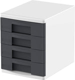 Cosmoplast 4 Tiers File Cabinet A4 Drawers, Dark Grey