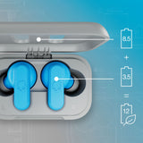 Skullcandy Dime 2 True Wireless Earbuds With Tile Finding Technology, 12 Hours Total Battery, IPX4 Sweat and Water Resistant, Secure Noise Isolating Fit, Light Grey/Blue