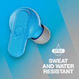 Skullcandy Dime 2 True Wireless Earbuds With Tile Finding Technology, 12 Hours Total Battery, IPX4 Sweat and Water Resistant, Secure Noise Isolating Fit, Light Grey/Blue