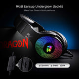 Redragon H350 Pandora RGB Wired Gaming Headset, Dynamic RGB Backlight - Stereo Surround-Sound