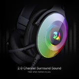 Redragon H350 Pandora RGB Wired Gaming Headset, Dynamic RGB Backlight - Stereo Surround-Sound