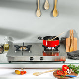 Geepas Stainless Steel Gas Cooker-Auto Ignition System, LPG Gas Stove| Silver