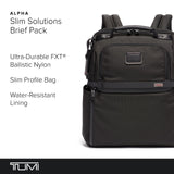 TUMI Men's Slim Solutions Brief Pack Laptop Tablet Business bag Backpack, Black, One Size