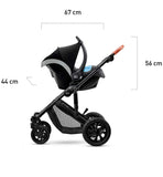 Kinderkraft 3-in-1 Prime 20' Stroller + Accessories - Black