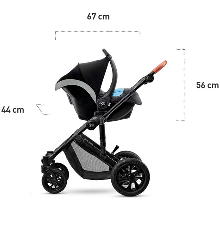 Kinderkraft 3-in-1 Prime 20' Stroller + Accessories - Black