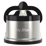 مبرد سكاكين AnySharp Pro (معدن) مع كوب شفط، تشطيب معدني مصقول، مقاس واحد