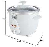 Black & Decker 350W 0.6L Rice Cooker With Removable NonStick Bowl, Steaming Tray, Water Level Indicator And A Glass Lid With Cool Touch, For Healthy Meals RC650-B5