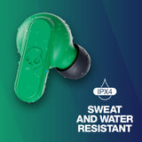Skullcandy Dime 2 True Wireless Earbuds With Tile Finding Technology, 12 Hours Total Battery, IPX4 Sweat and Water Resistant, Secure Noise Isolating Fit, Dark Blue/Green