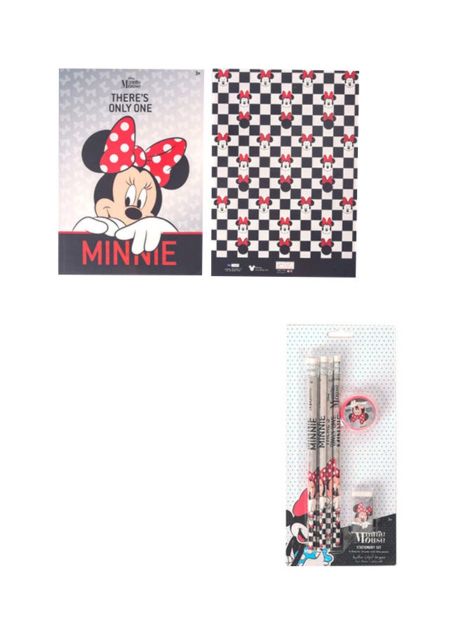 Disney Stationery Minnie Mouse One and Only A4 Arb, A5 Arb & 8Pc Pencil Set