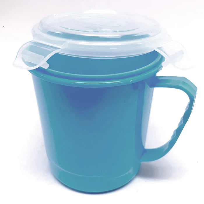 Bager 6222030728707 Deep circular microwave container with clip-on lid (700 ml) - blue