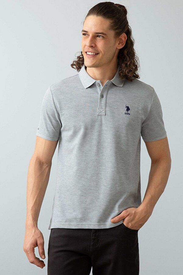 U.S. Polo Basic Polo Shirt For Men,REGULAR  Grey -M