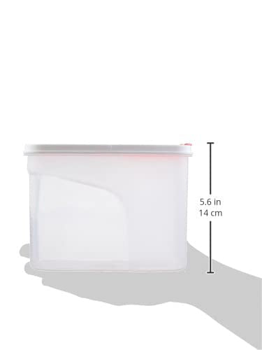 Small rectangular plastic storage container for legumes with lid (1.5 litres) - orange * white