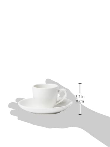 Porceletta Porcelain Espresso Cup and Saucer, Ivory,80 ml Capacity, ,08-092