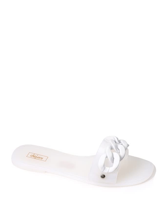 Dejavu Decorative Chain Plastic Slip On Slipper