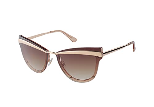 Despada DS 1825 C 3 Two-Tone Gradient Beige Lens Contrast Temple Oval Sunglasses for Women - Beige