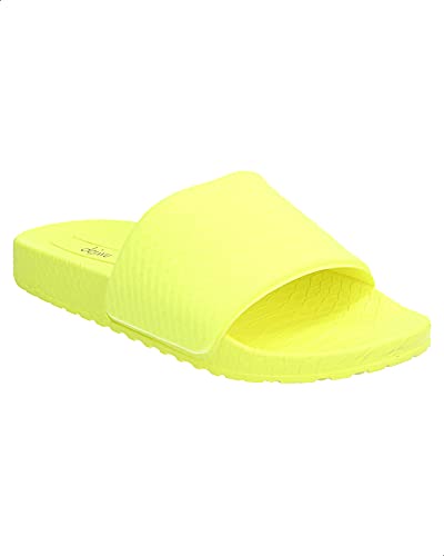 Dejavu Patterned Round Toe Slides For Women