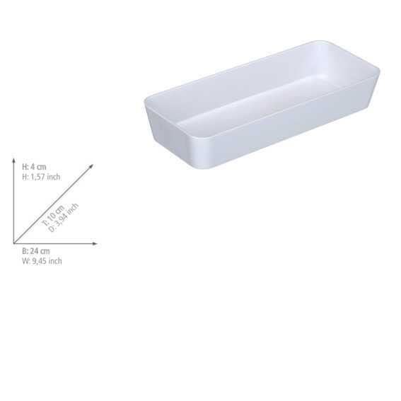 Wenko Slim Shelf - White, 24 x 10 x 4 cm