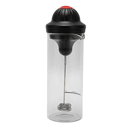 Battery Powered Milk Frother Handheld Electric Foam Maker with Heatproof Glass for Coffee