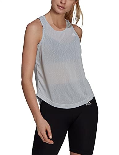 Adidas Designed To Move Front Logo Round Hem Dancing Tank Top for Women L, Halo Blue, L