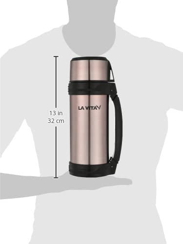 Lavita - thermos stainless steel 1.5 liter mitac rose with handle & deluxe belt