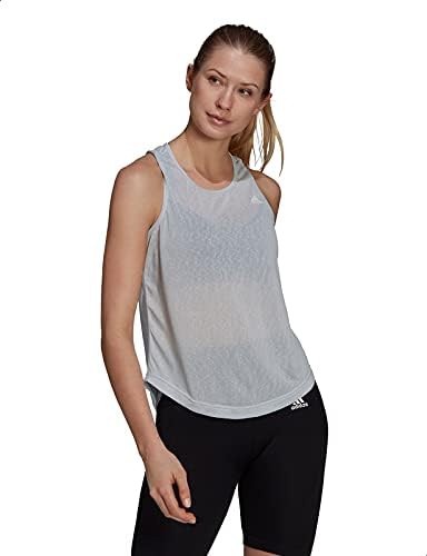 Adidas Designed To Move Front Logo Round Hem Dancing Tank Top for Women L, Halo Blue, L