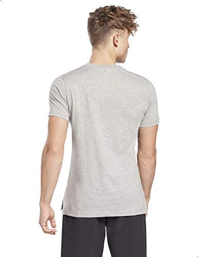 Reebok TE Melange Cotton Front Stitched Logo Slim-Fit T-shirt for Men