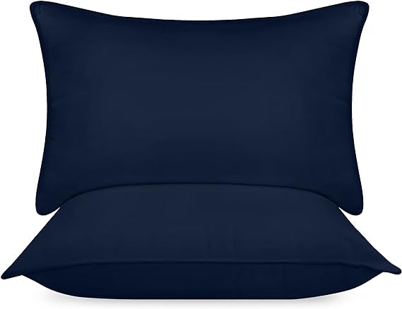 MUSA Pillows for Sleeping 40x60 cm-Premium Down Alternative Filled Bed Pillows - Hypoallergenic & Plush Hotel Pillow (Navy)