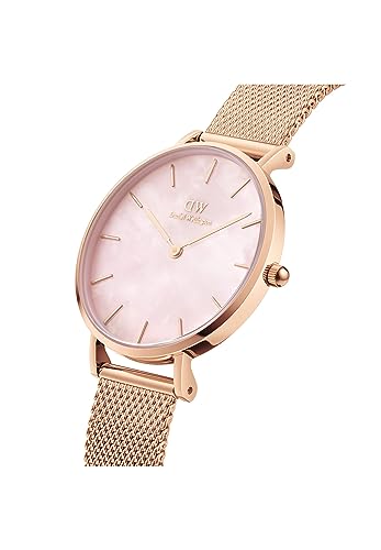 Daniel Wellington DW00100516 Round Women's Quartz Watch Japanese Movement With Analog Display And stainless-steel-plated Strap - Rose Gold