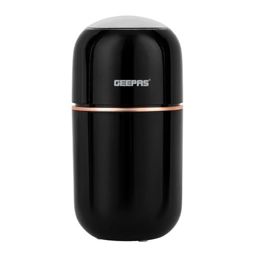 Geepas Coffee Grinder- GCG41023/ 80 g Capacity, 200 W Powerful Motor, Durable Stainless Steel Jar and Blade/Ergonomic Grip, Perfect for Grinding Coffee Beans, Spices etc./ Black