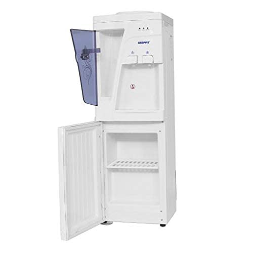 Geepas Water Dispenser Hot & Cold Stainless Steel Tank, Compressor Cooling System, Child Lock 2 Tap In 1, White, 1L And 2.8L Capacity, GWD8359
