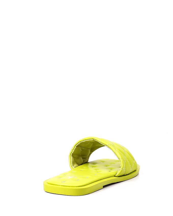 Dejavu Padded Squared Open Toecap Flat Slipper