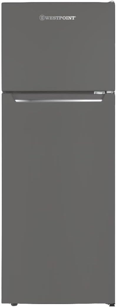 Westpoint 240 Liters Gross Double Door Refrigerator DEFROST Fridge Freezer, 4 Door Balconies, Egg Rack, Ice Cube Tray, Built in Condenser, 52Dx51.9Wx148H Centimeter Silver WRN-2423EI (NEW MODEL-2024)