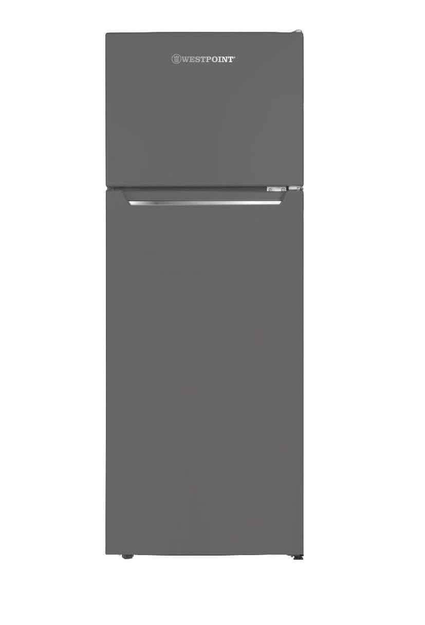 Westpoint 240 Liters Gross Double Door Refrigerator DEFROST Fridge Freezer, 4 Door Balconies, Egg Rack, Ice Cube Tray, Built in Condenser, 52Dx51.9Wx148H Centimeter Silver WRN-2423EI (NEW MODEL-2024)