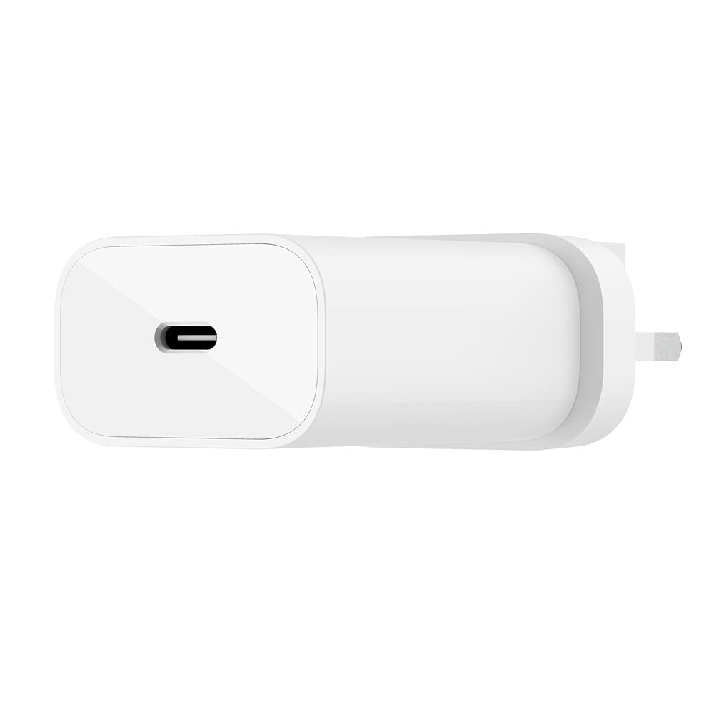 Belkin BoostCharge 25W wall charger with PPS, USB charger plug with USB-C Power Delivery, fast phone charger or a travel USB plug for iPhone 16, 15, Samsung Galaxy S24, iPad, Pixel, tablets and more