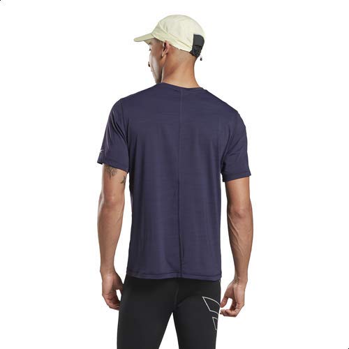 Reebok Running Activ Chill Graphic Heathered Slim Fit Sports T-shirt For Men, Purple Delirium, L