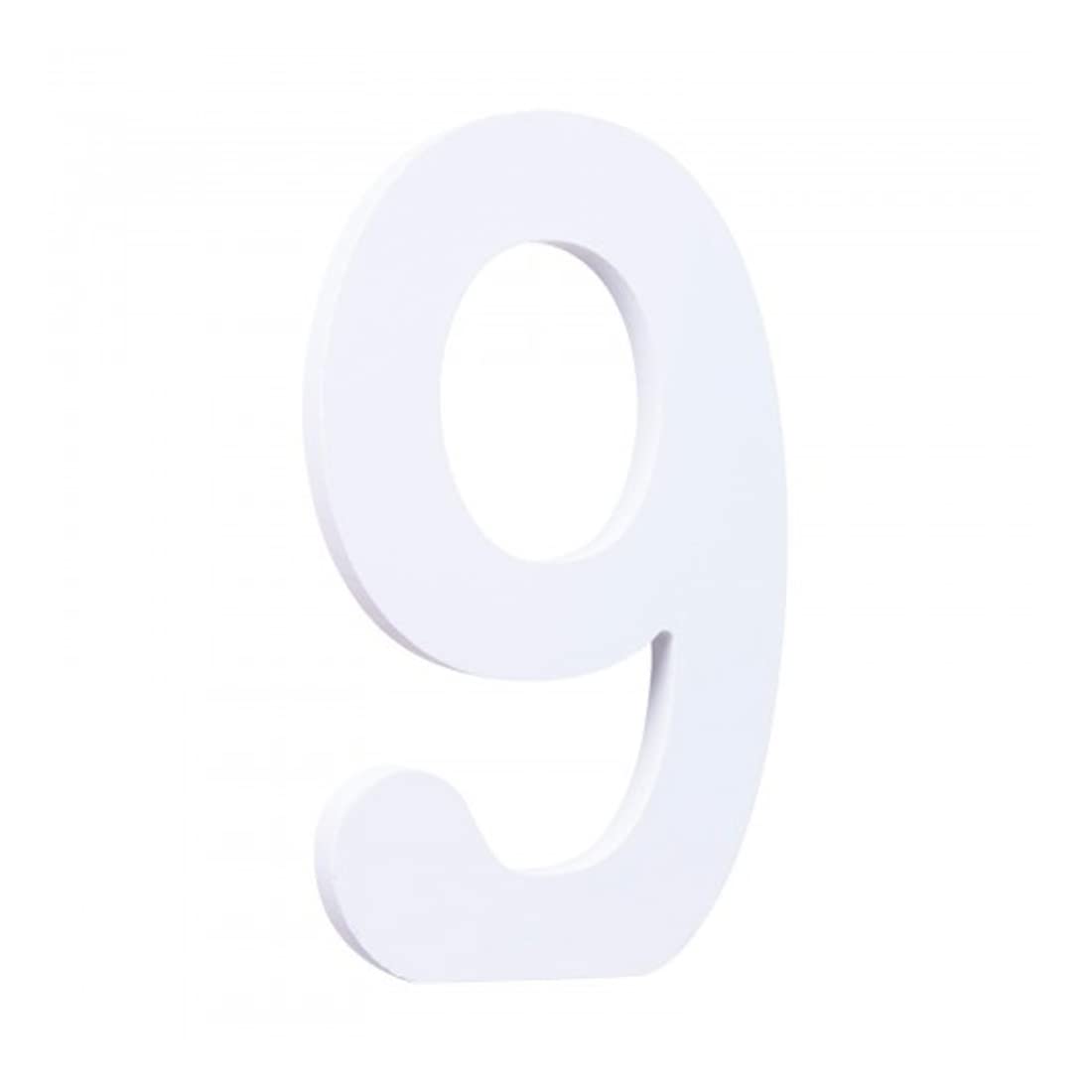 Rosymoment Wooden Number 9 Marquee for Party and Wedding Decor, 12 cm Length, Warm White (Number 9)