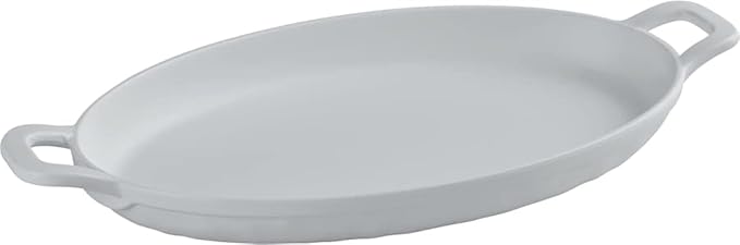 Servewell Melamine Horeca White Oval Servo Dish With Handle 7.5