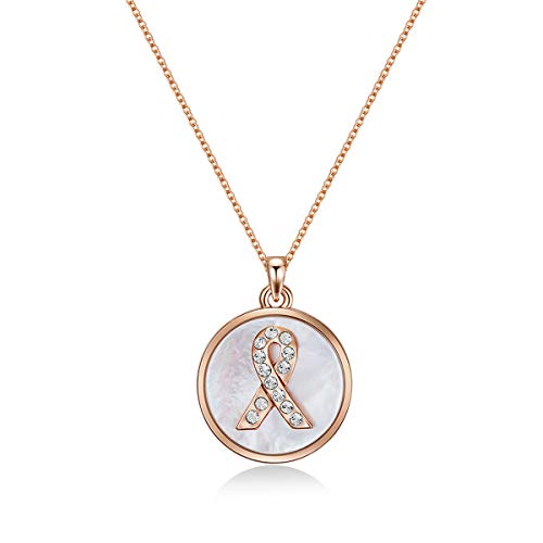 Women Crystal Rose Gold Hope Necklace with Swarovski Crystals