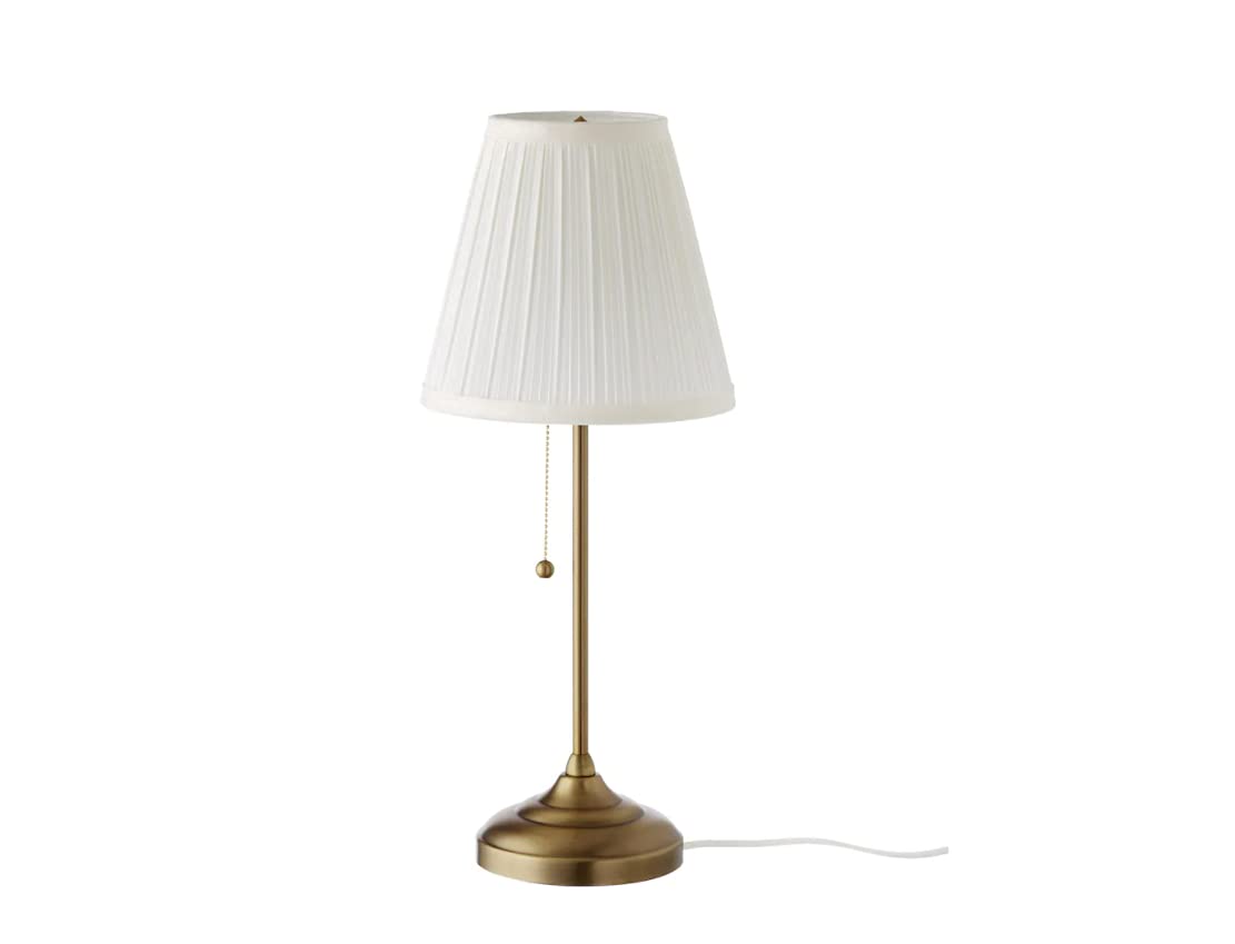 Ikea RSTID Table Lamp with Pull Switch (Brass/White)Pack of 1