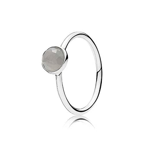 Pandora 925 Sterling Silver Moon Stone Bezel Set Ring for Women - 191012MSG-54