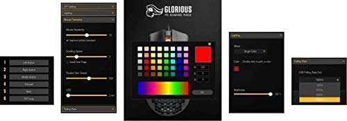 Glorious Gaming Mouse - Model O Minus 58 g Superlight Honeycomb Mouse, Glossy Black Mouse, USB Gaming Mouse