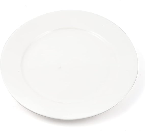 B2B Flat Porcelain Plate, 27.5 cm Size, Ivory