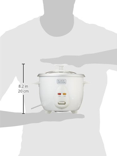 Black & Decker 350W 0.6L Rice Cooker With Removable NonStick Bowl, Steaming Tray, Water Level Indicator And A Glass Lid With Cool Touch, For Healthy Meals RC650-B5